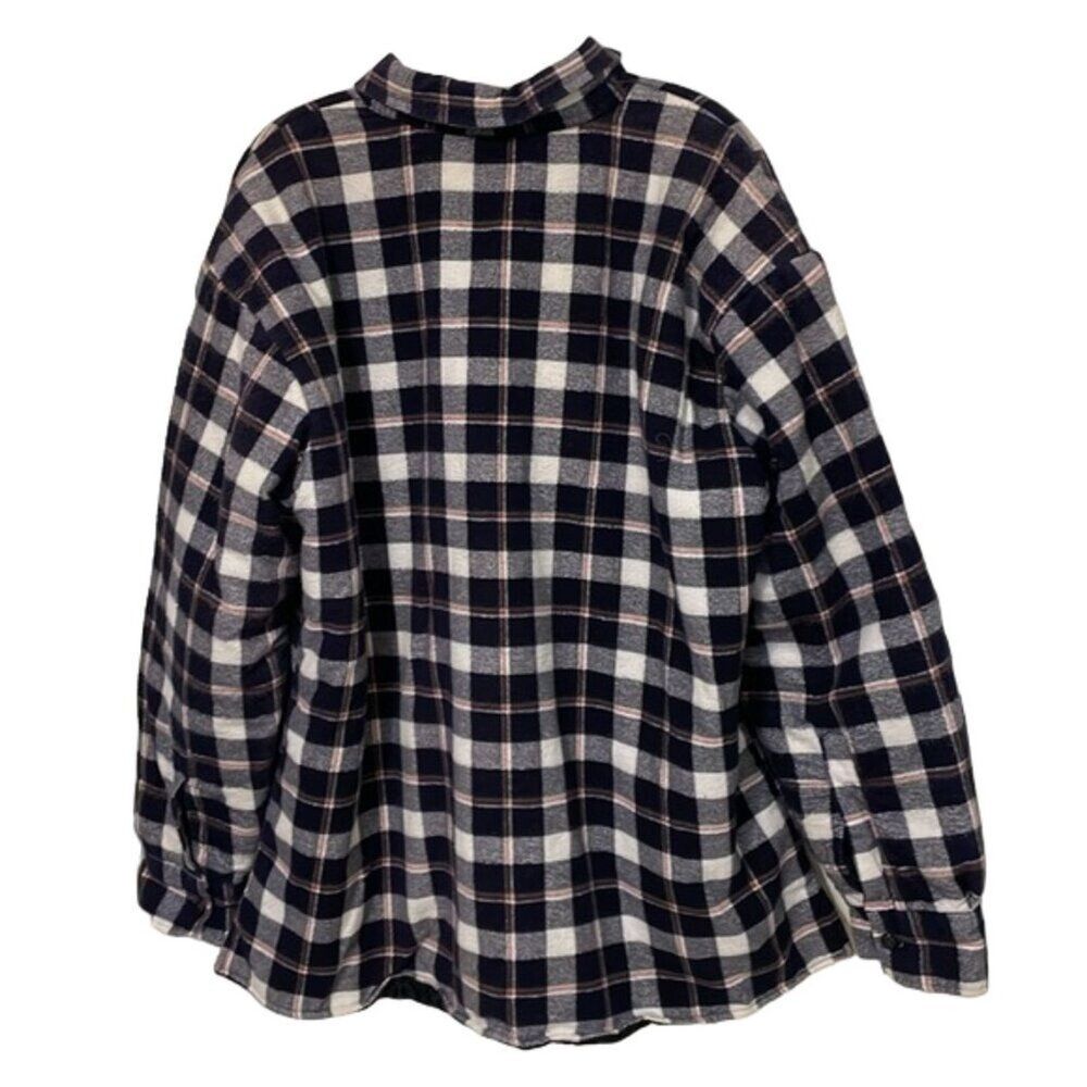 Royal Knight Vintage Flannel Shacket Shirt Jacket Mens XL Black Plaid Quilted - Picture 9 of 12